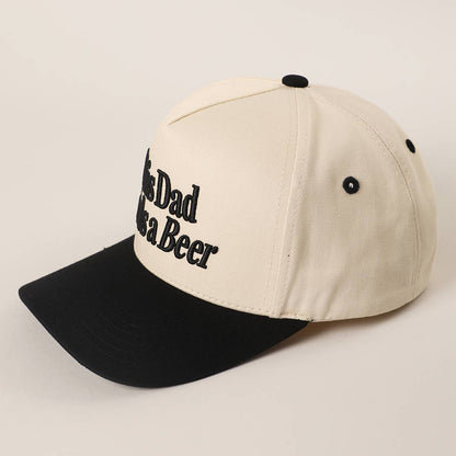 Premium 5 panel trucker hat featuring " This Dad Needs a Beer" embroidery