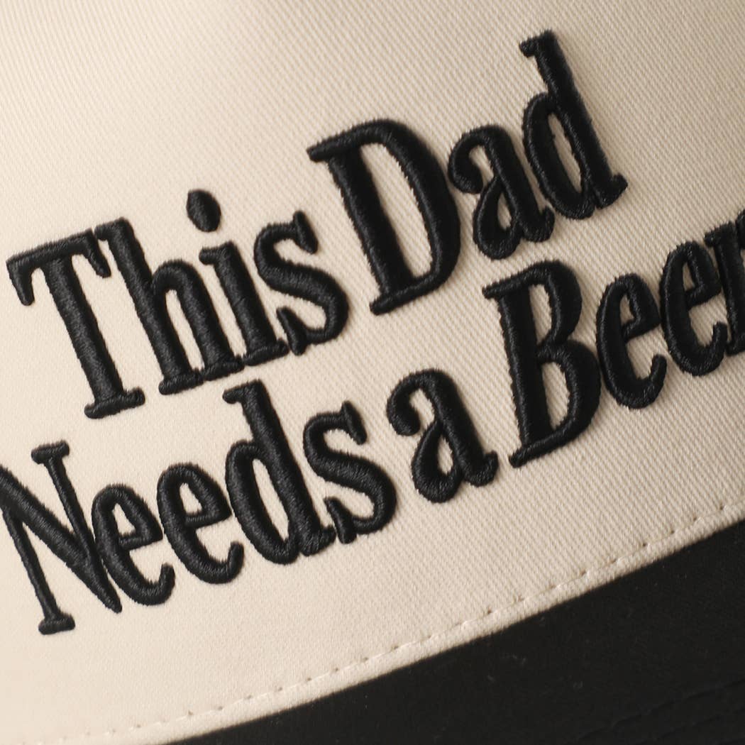 Funny dad trucker hat with black embroidered slogan and adjustable snapback