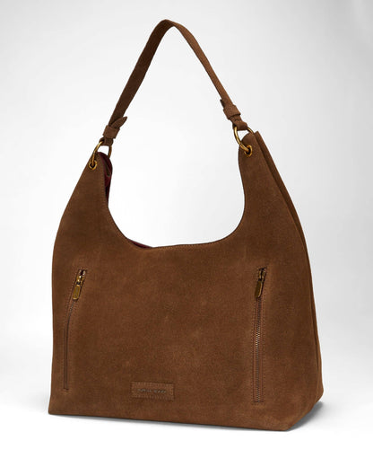 Cheyenne brown suede western purse with leather shoulder strap