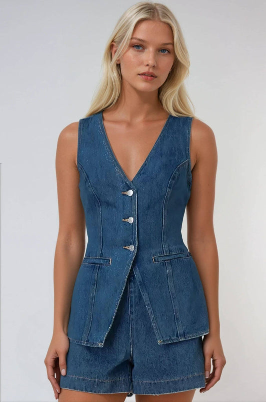 Denim Dark Denim Vest