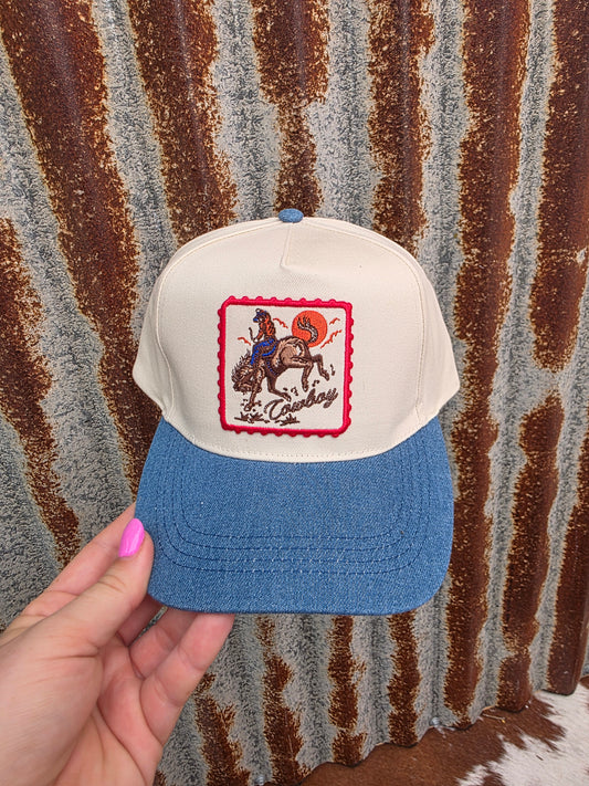 Cowboy Denim Trucker Cap