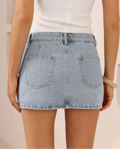 Denim skort