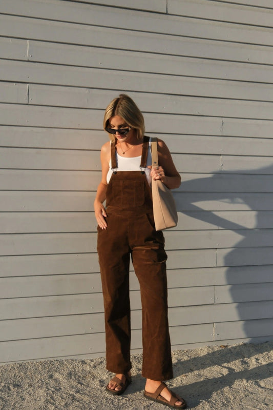 Chocolate Cord Overalls