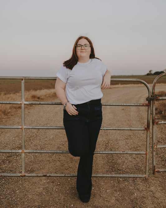 Front Pocket Flare Jeans