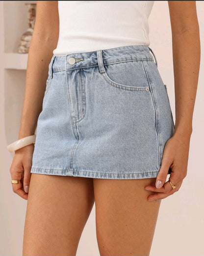 Denim skort